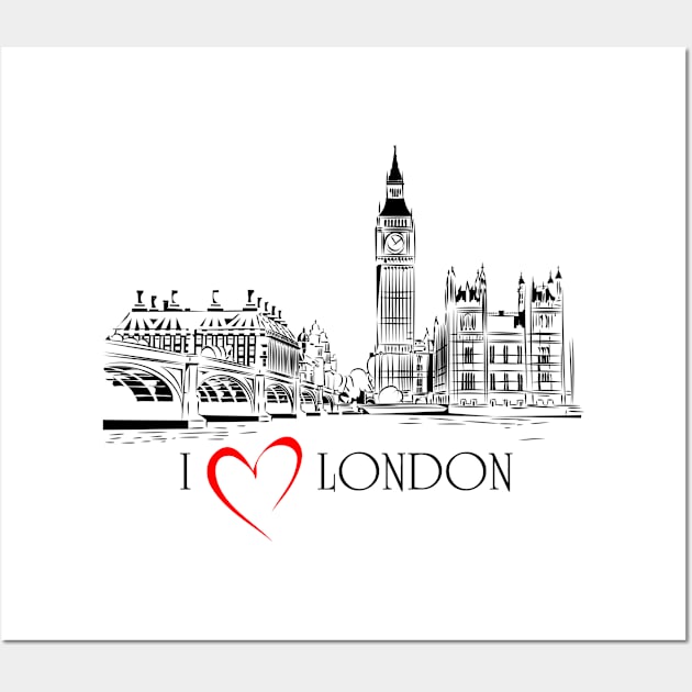 I love London Wall Art by MashaVed